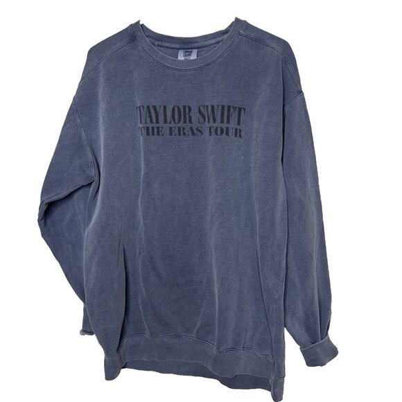 Taylor Swift Tops - Taylor Swift The Eras Tour Blue Graphic Crewneck Sweater Size Large US Dates